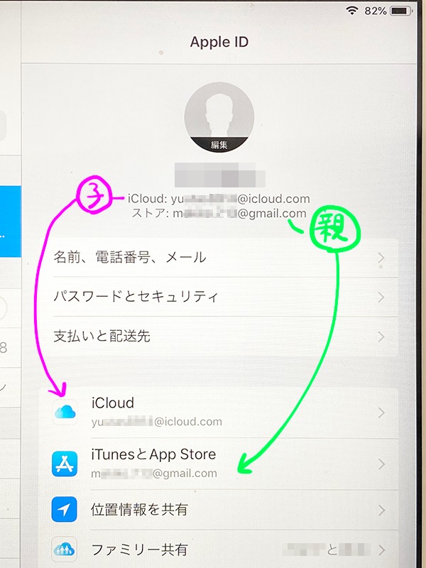 iCloudとストアのApple IDを分ける